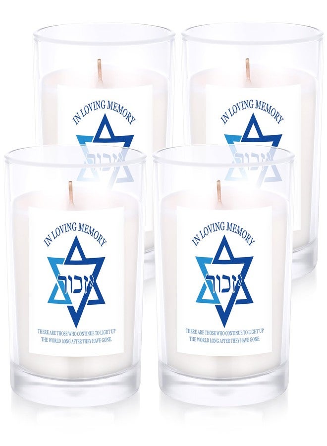 Conelist Yahrzeit Memorial Candles - Jewish Sympathy Bereavement Gifts for Loss of Loved One - Natural Soy Wax Hand Poured(4 Pcs) - Image 1